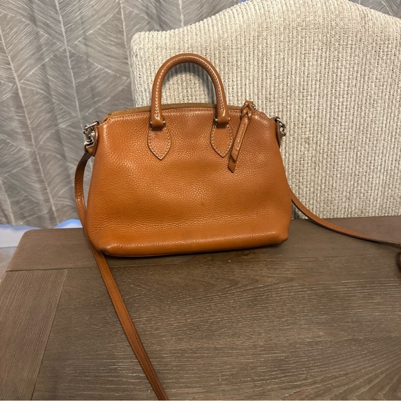 Dooney & Bourke Pebble Leather Satchel with Crossbody Tan‎ - Picture 2 of 16
